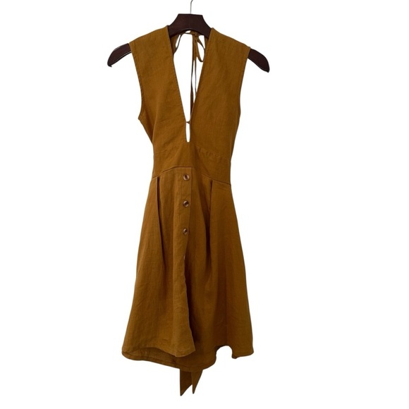 Faithful the Brand Mustard Yellow Sleeveless Dress with Button Detail in size 4 - Picture 3 of 13